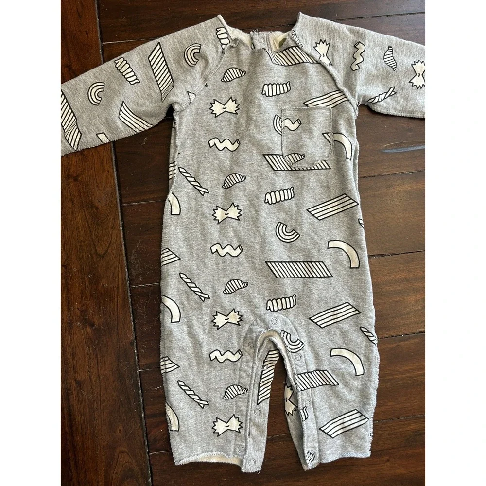 Monica and Andy Sweatshirt Rompers 6-9 months Organic Lot Of 2